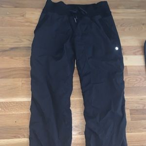 black lulu lemon dance studio pants lined
